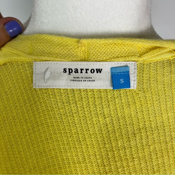 Sparrow (Anthropologie) Pointelle Knit Belted Cardigan Sweater Size Small - Picture 8 of 10